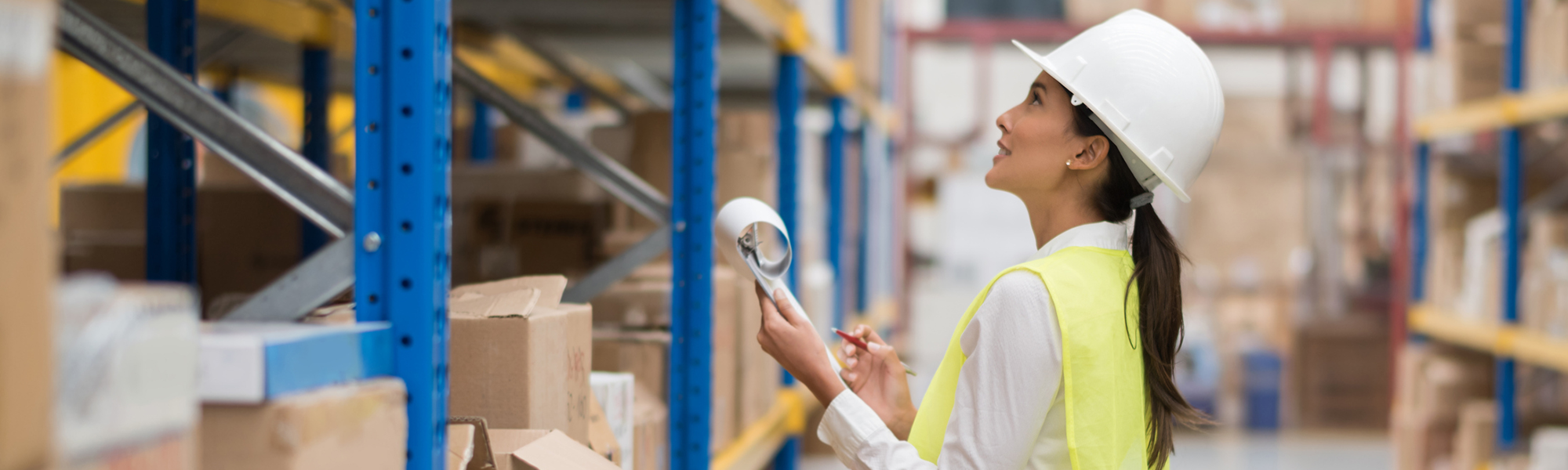 Woman in warehouse