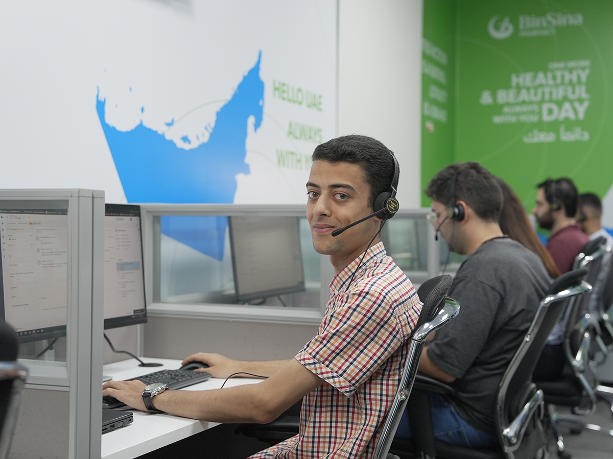 Man in call center