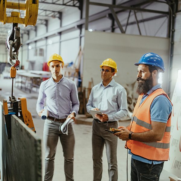 Man in warehouse